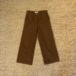 Everlane wide leg crop pant, ochre twill